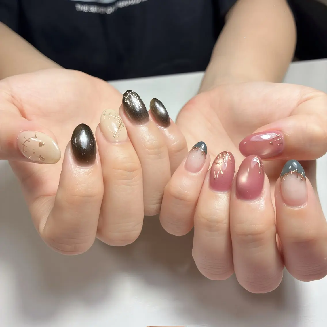 ネイル フットネイル ジェルネイル マグネットネイル ニュアンスネイル オフィスネイル ハンドネイル nail salon anoneのネイルデザイン
