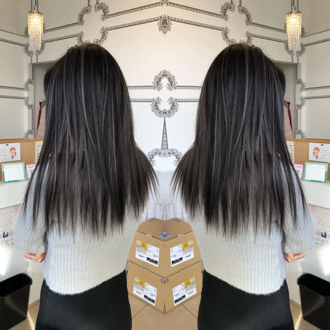 セミロング ハイライト 得能 雅人のヘアスタイル