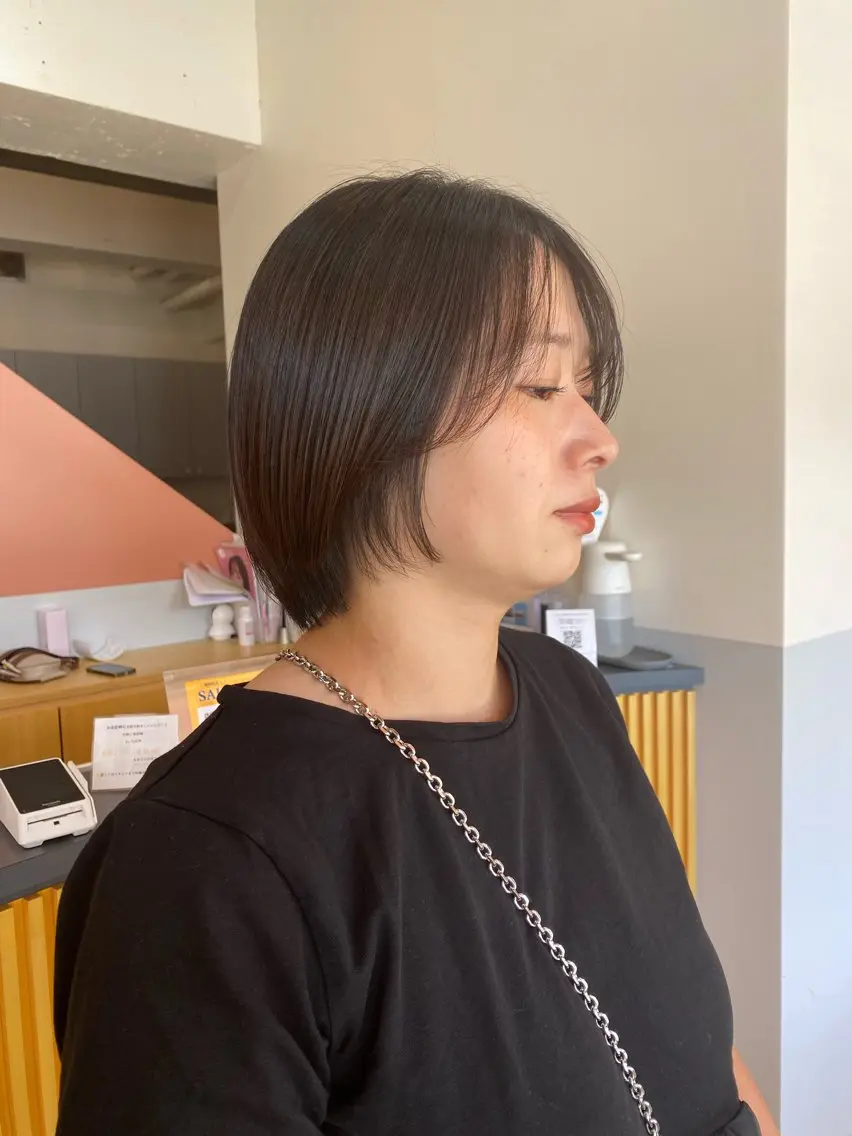 ショート 酸性ストレート 縮毛矯正 艶カラー／ストレート かとうゆうき🍯のヘアスタイル