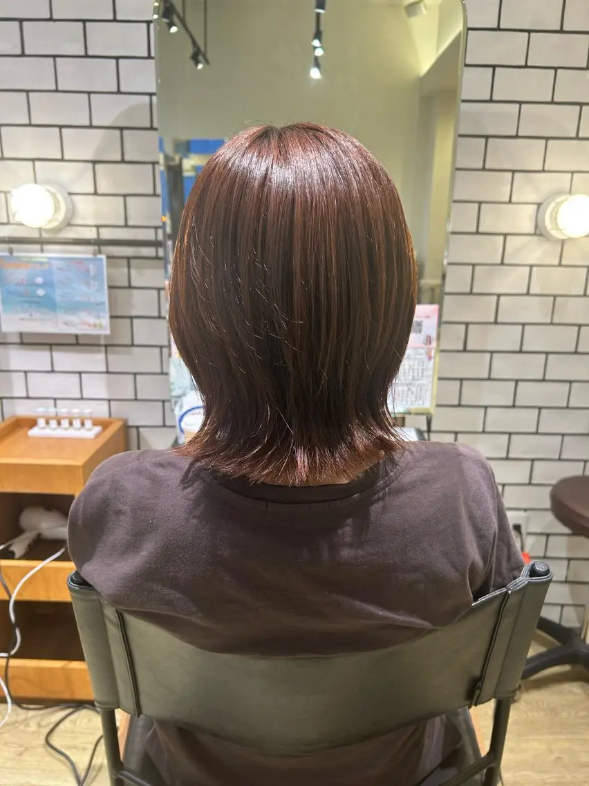 ミディアム ボブレイヤー ボブ くびれヘア くびれレイヤー レイヤーカット 水木 里咲のヘアスタイル