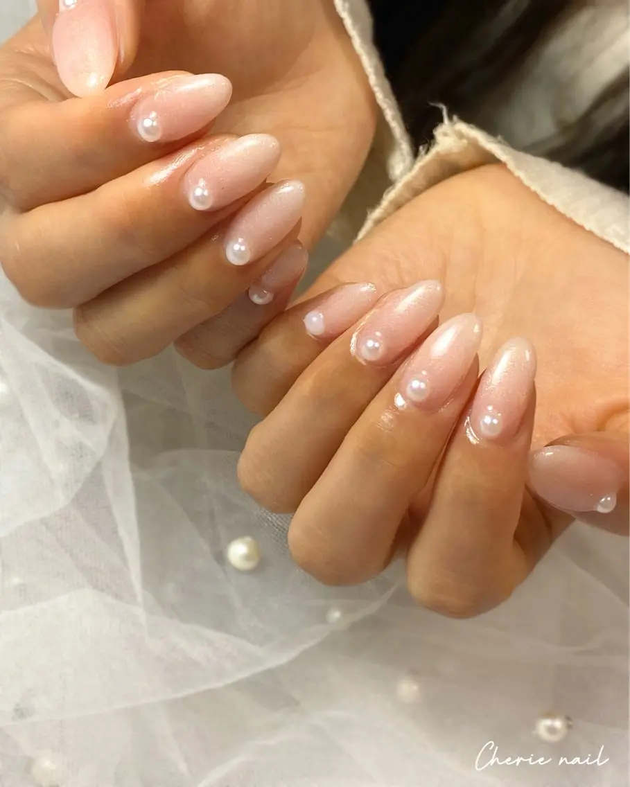 ネイル ジェルネイル グラデーション オフィスネイル ピンク 春ネイル ハンドネイル Cherienail yunaのネイルデザイン
