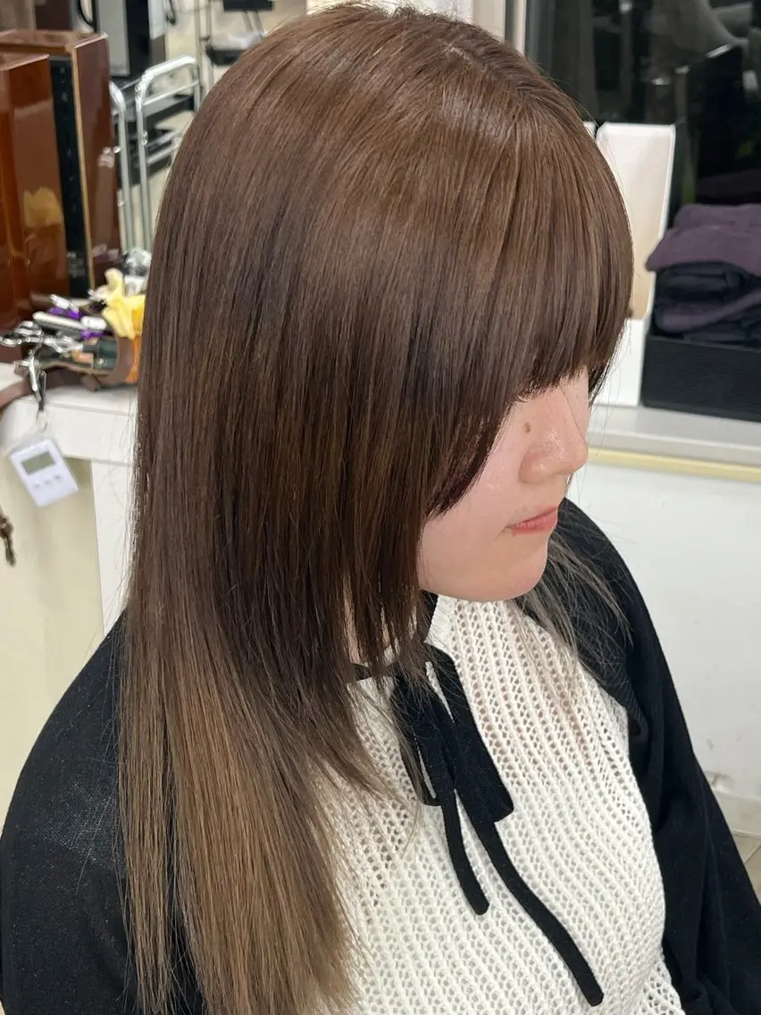 🍒髪質改善カラー+スタイリング(ブリーチなし)の写真