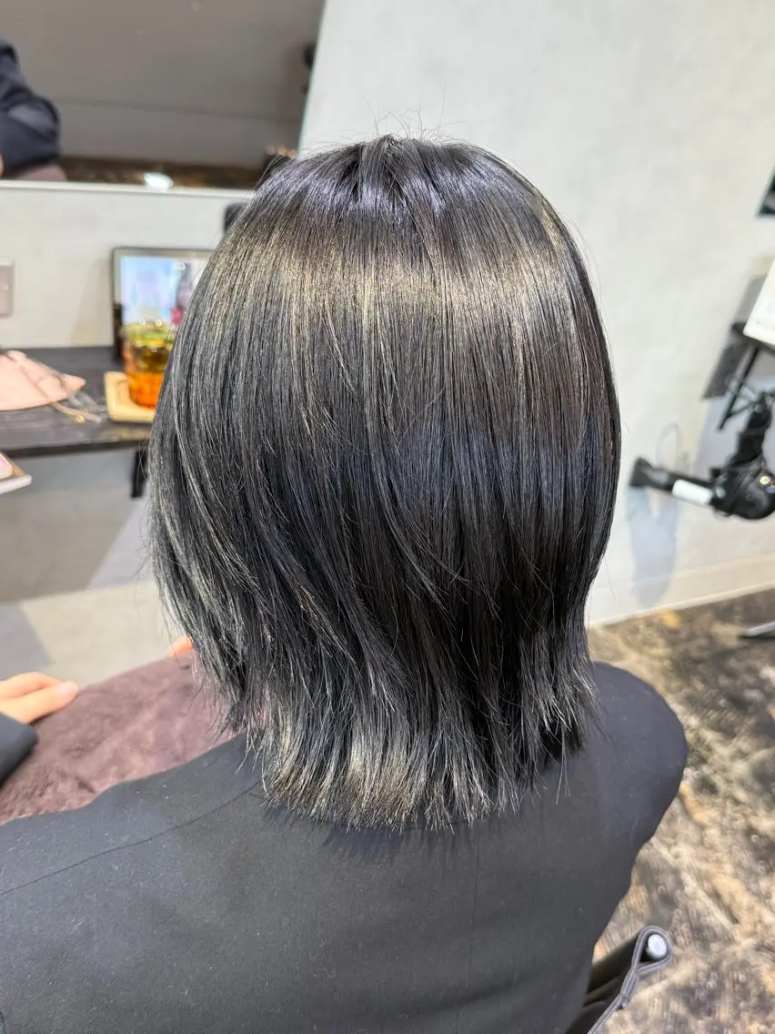ミディアム カラー カット ヘアカラー トリートメント 透明感カラー/パーマ 🌀アオノのヘアスタイル