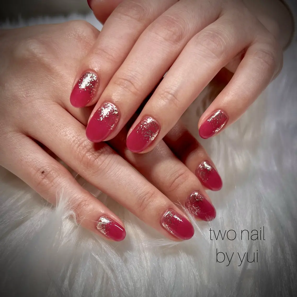 ネイル キラキラネイル ネイルチップ ホワイト ハンドネイル two nailのネイルデザイン