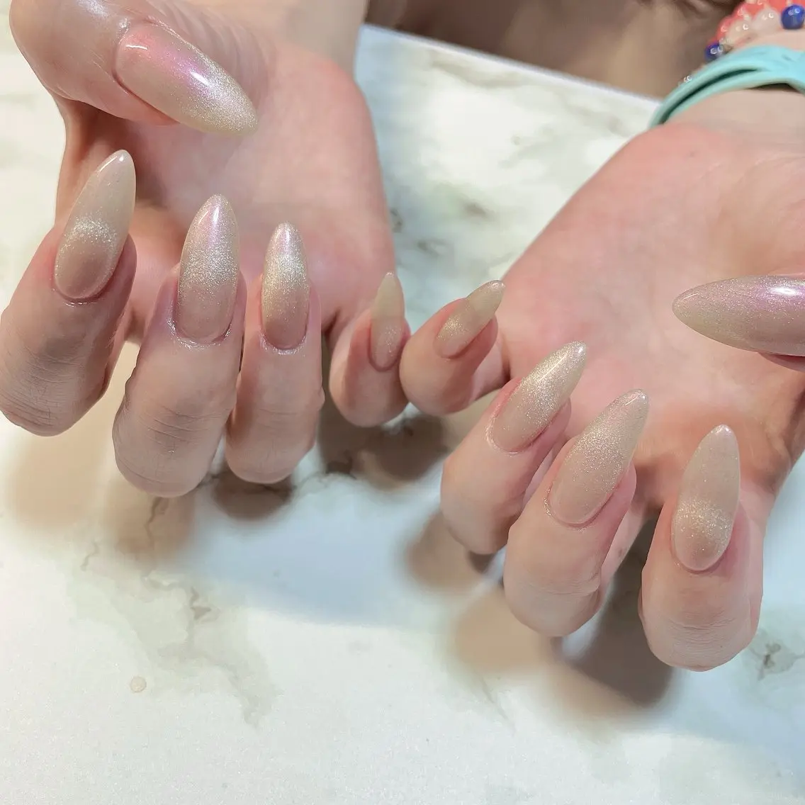 ネイル フレンチネイル グラデーション マグネットネイル マグネットワンカラー ワンカラーネイル ハンドネイル K's nail kotoeのネイルデザイン