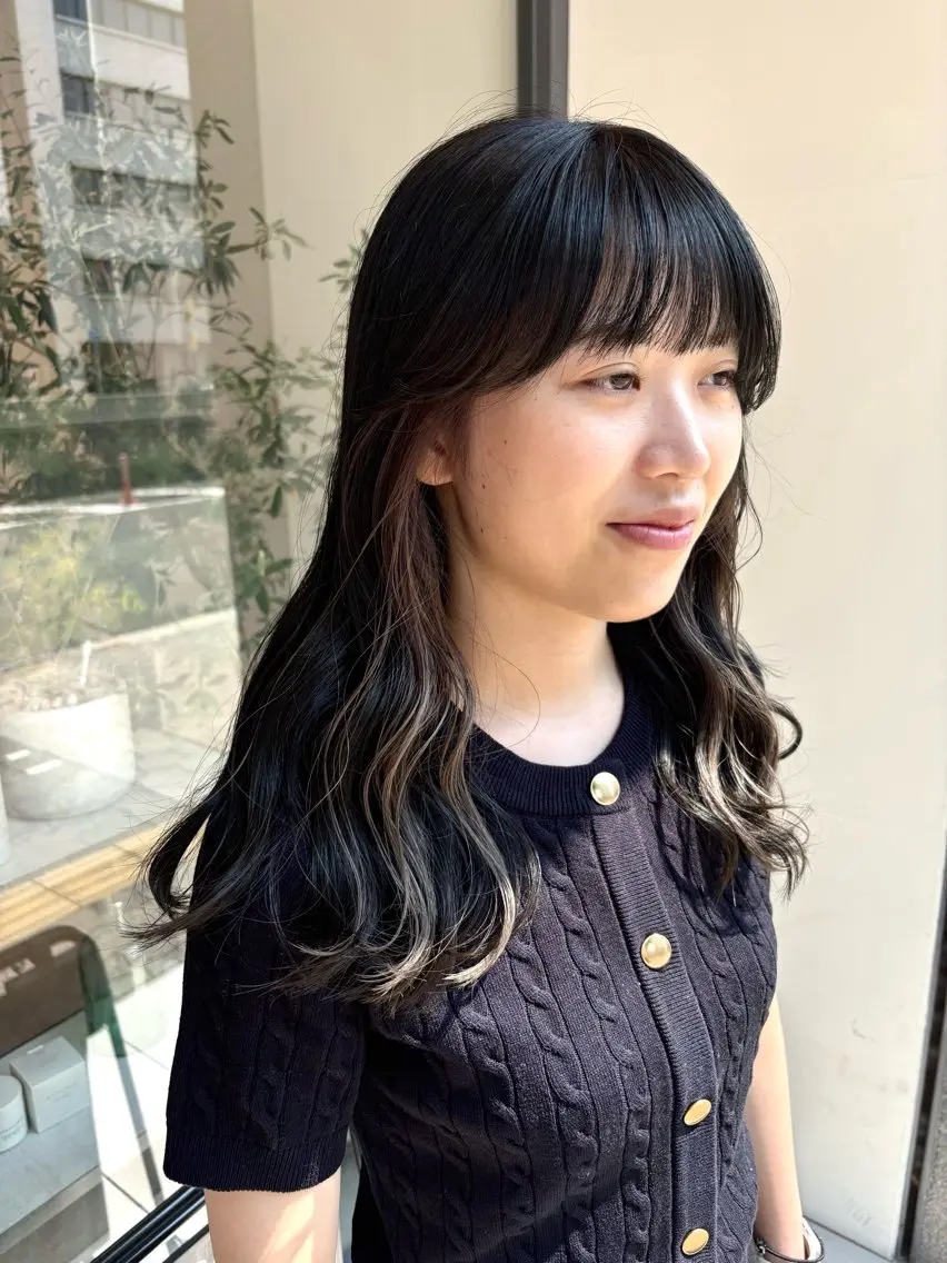 セミロング カラー ベージュカラー ホワイトベージュ カット ヘアカラー 透明感カラー/ レイヤーkotonoのヘアスタイル