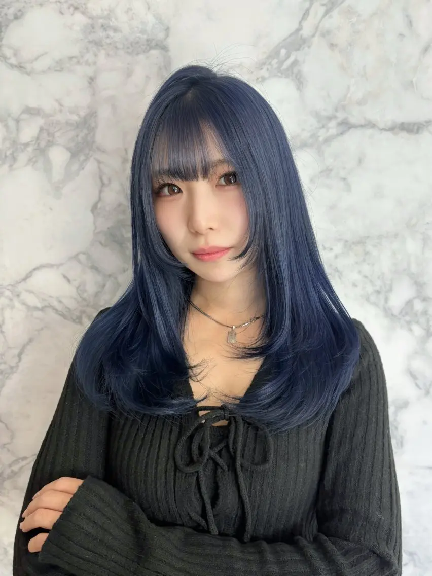 セミロング ヘアカラー トリートメント 上尾韓国レイヤー/ 艶カラー/しの🫧のヘアスタイル