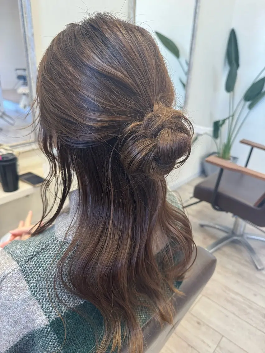 ロング ヘアアレンジ ハーフアップ ヘアセット 【haar】 Hadukiのヘアスタイル