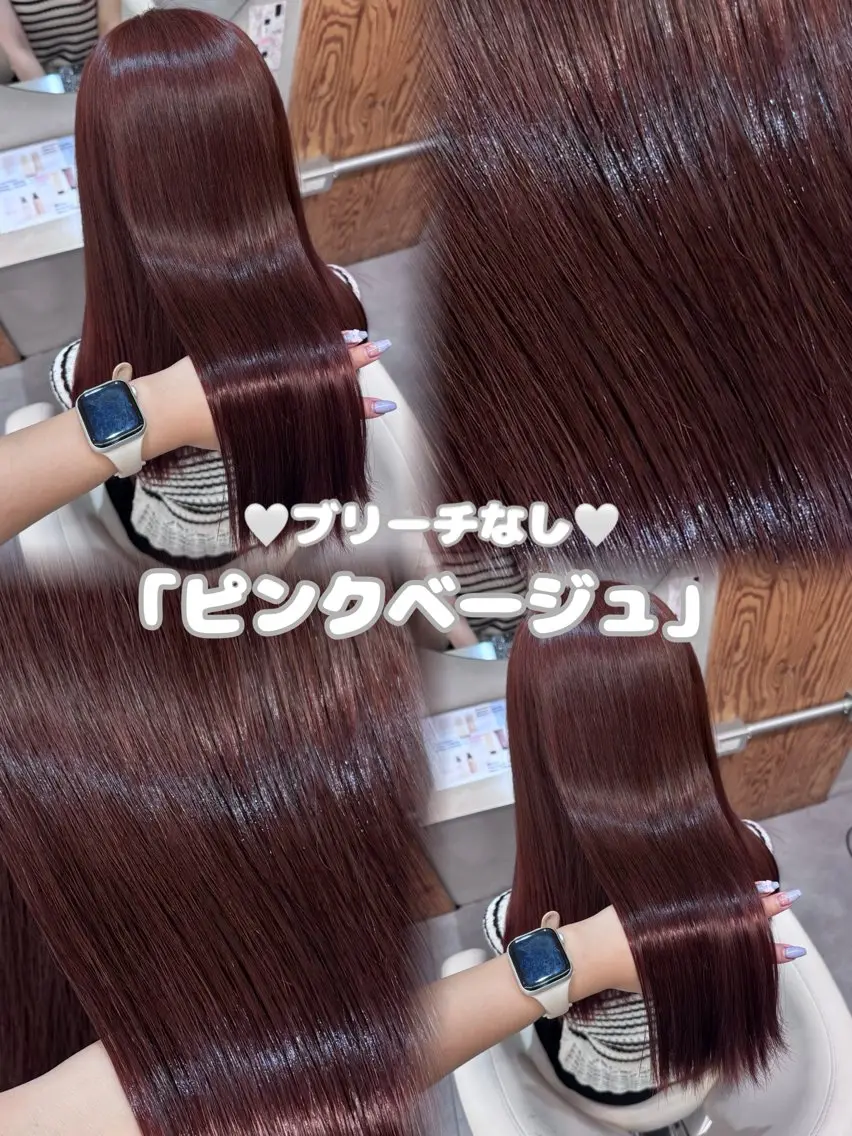 ロング カラー ブリーチ ダブルカラー ブリーチなしカラー ピンクカラー レッドカラー ヘアカラー 縮毛矯正/ショート なーな🎀🤍のヘアスタイル