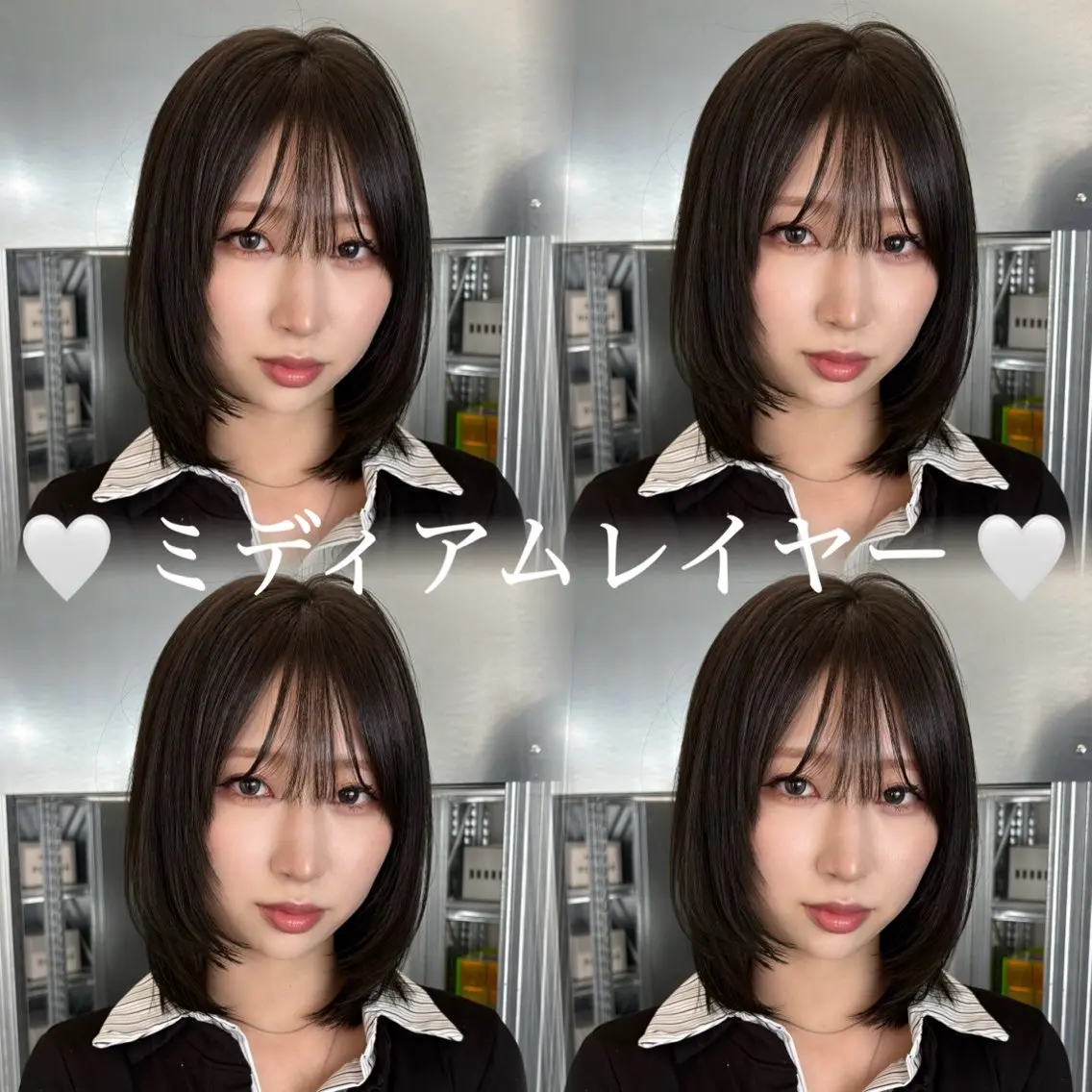ミディアム カラー カット ヘアカラー トリートメント 🩵 縮毛矯正/ボブ 🩵佐藤 さくらのヘアスタイル