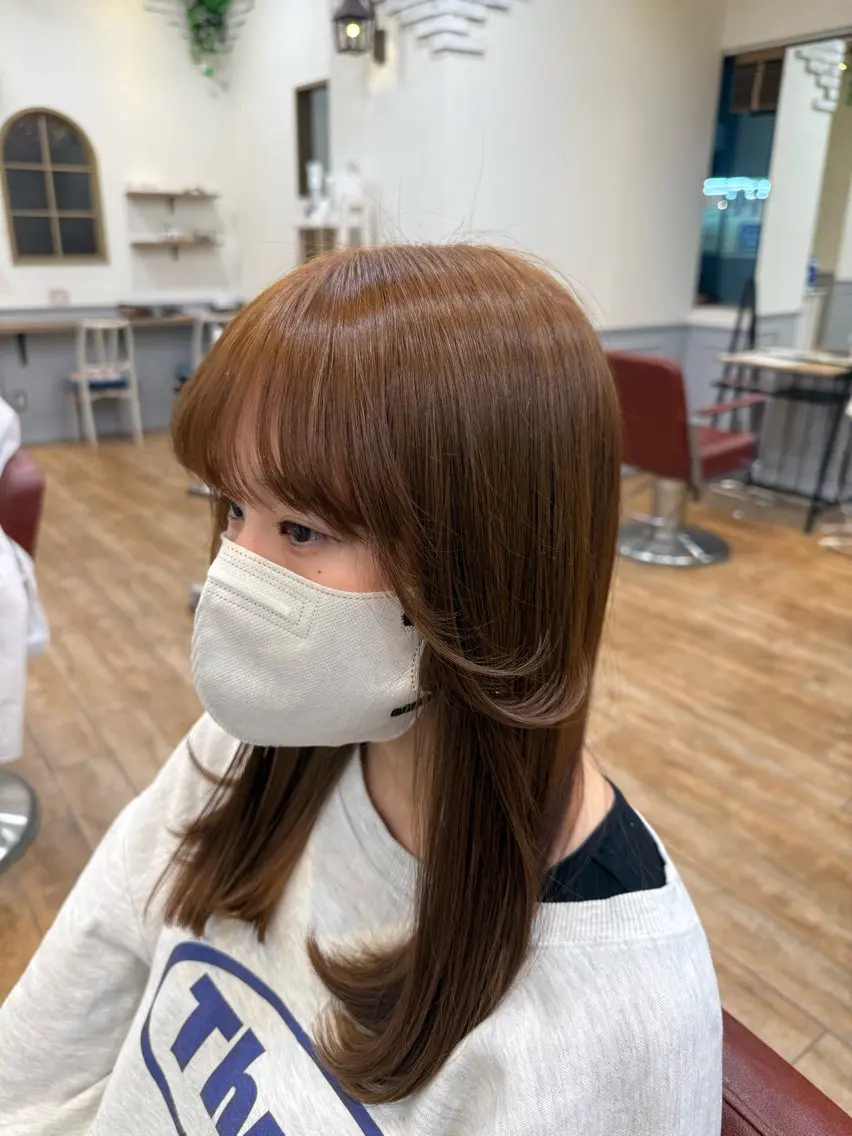 カラー ブリーチ ブリーチなしカラー 水澤 七斗のヘアスタイル
