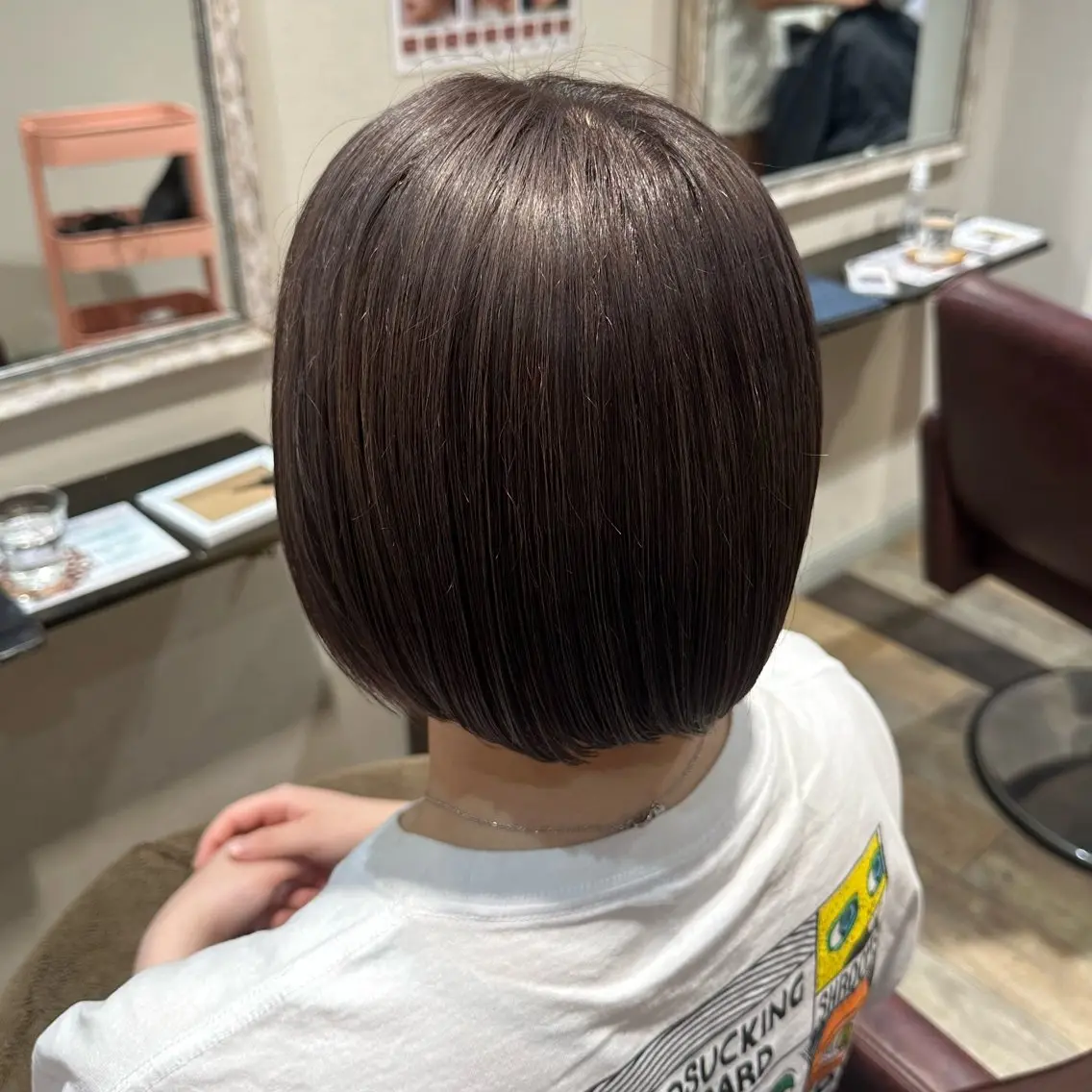 ショート カラー アッシュ アッシュブラウン ブラウンカラー 柔らかいbeige ￤韓国￤🩰マユ🩰のヘアスタイル