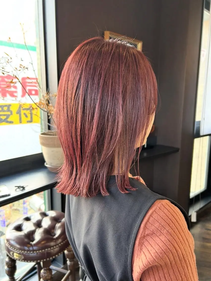 ミディアム カラー ヘアアレンジ カット ヘアカラー トリートメント 李奈🌼レイヤー/ 透明感カラーブリーチのヘアスタイル