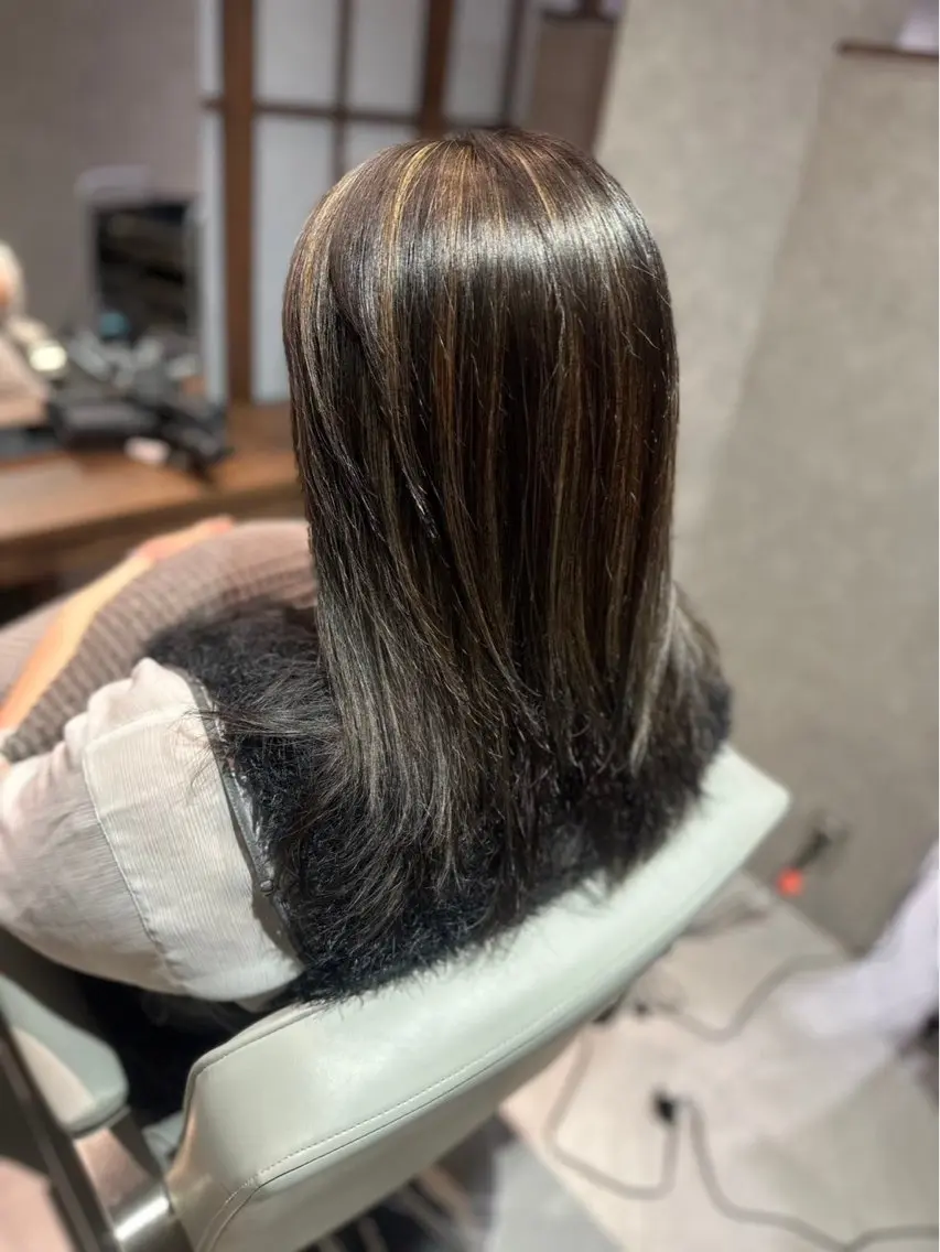ロング カラー 前中|頭眠ヘッドスパ 自律神経を整える人のヘアスタイル