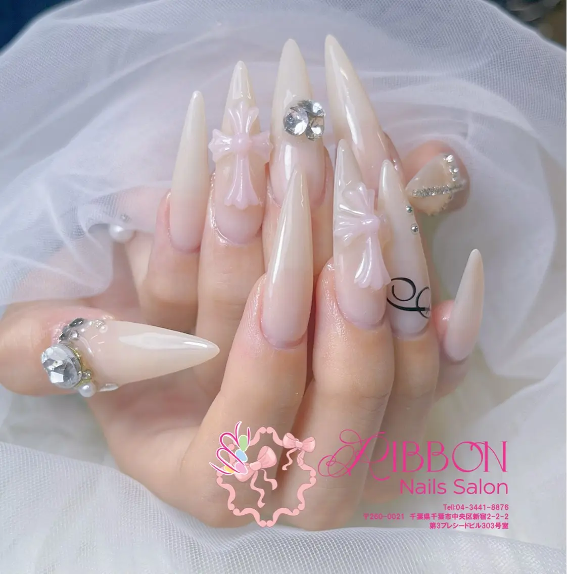 ネイル フットネイル フレンチネイル ジェルネイル マグネットネイル 持ち込み ハンドネイル Ribbonnail salonのネイルデザイン