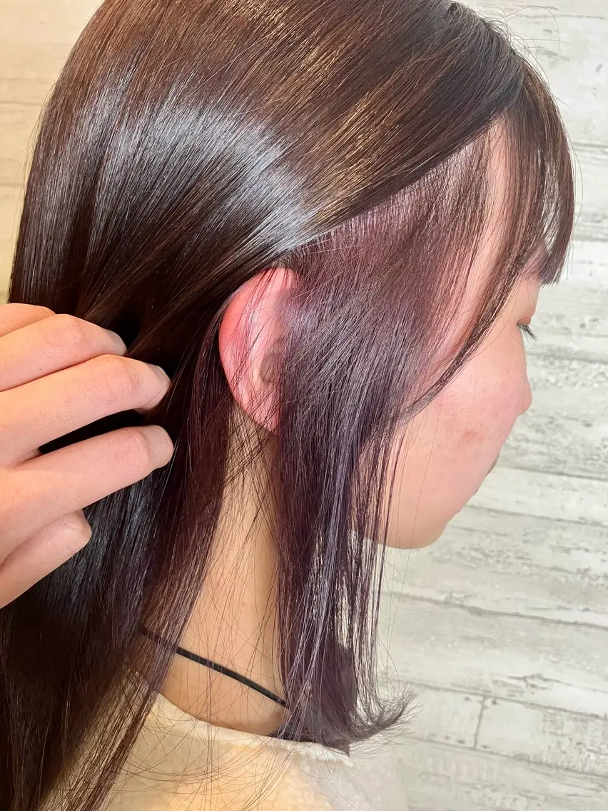 セミロング カラー イヤリングカラー ラベンダーカラー 小池 穂果/ 府中のヘアスタイル