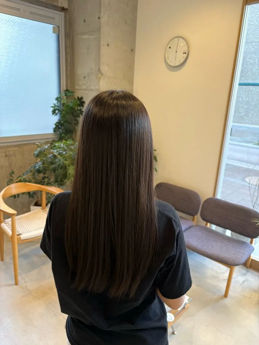 ロング ヘアカラー さくらこ/オリーブ カラー/カラーモデルのヘアスタイル