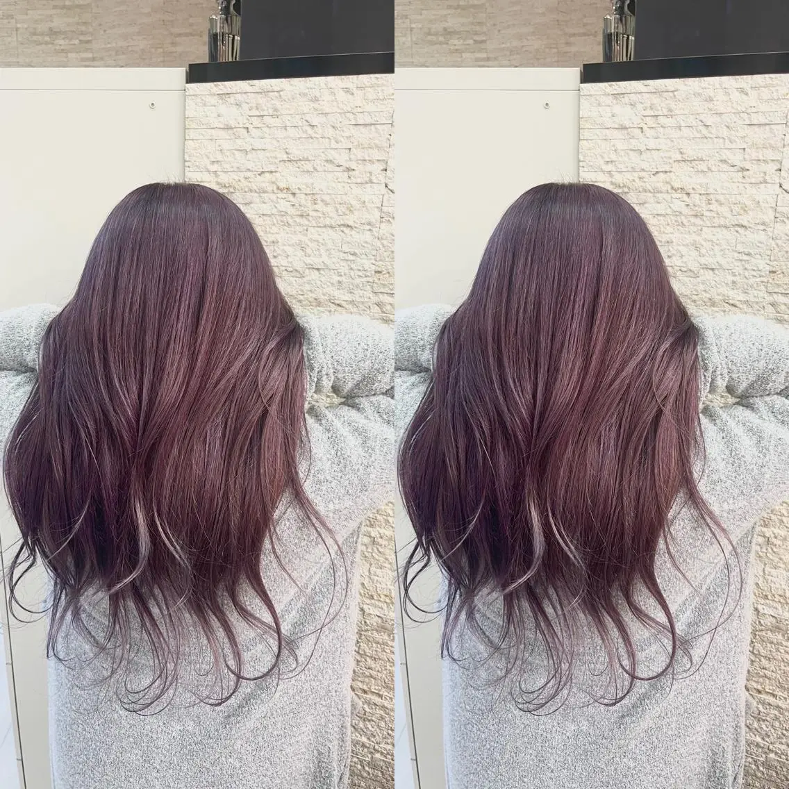 セミロング ヘアカラー Y Uのヘアスタイル