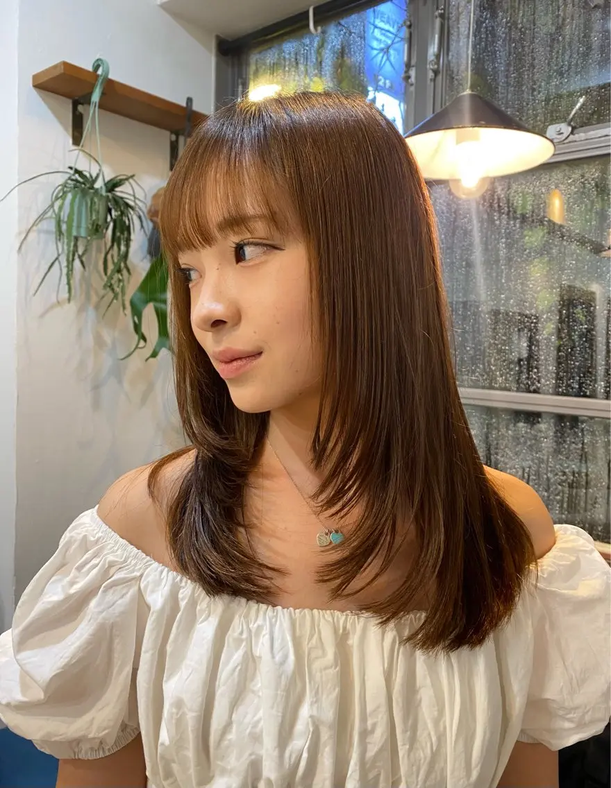 セミロング レイヤーカット 下北沢美容室／ 竹内菜々花のヘアスタイル
