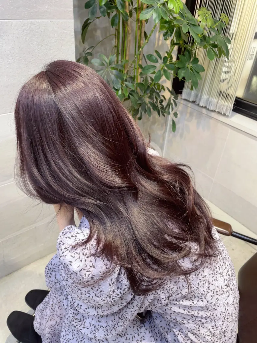 ロング ピンクラベンダー はやしだ あおいのヘアスタイル