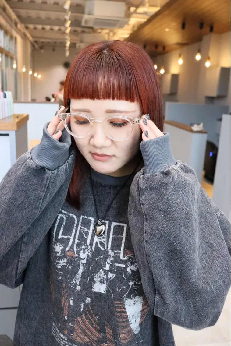 ミディアム カラー ワイドバング カット ヘアカラー 石原圭悟 /ショート/艶カラーのヘアスタイル