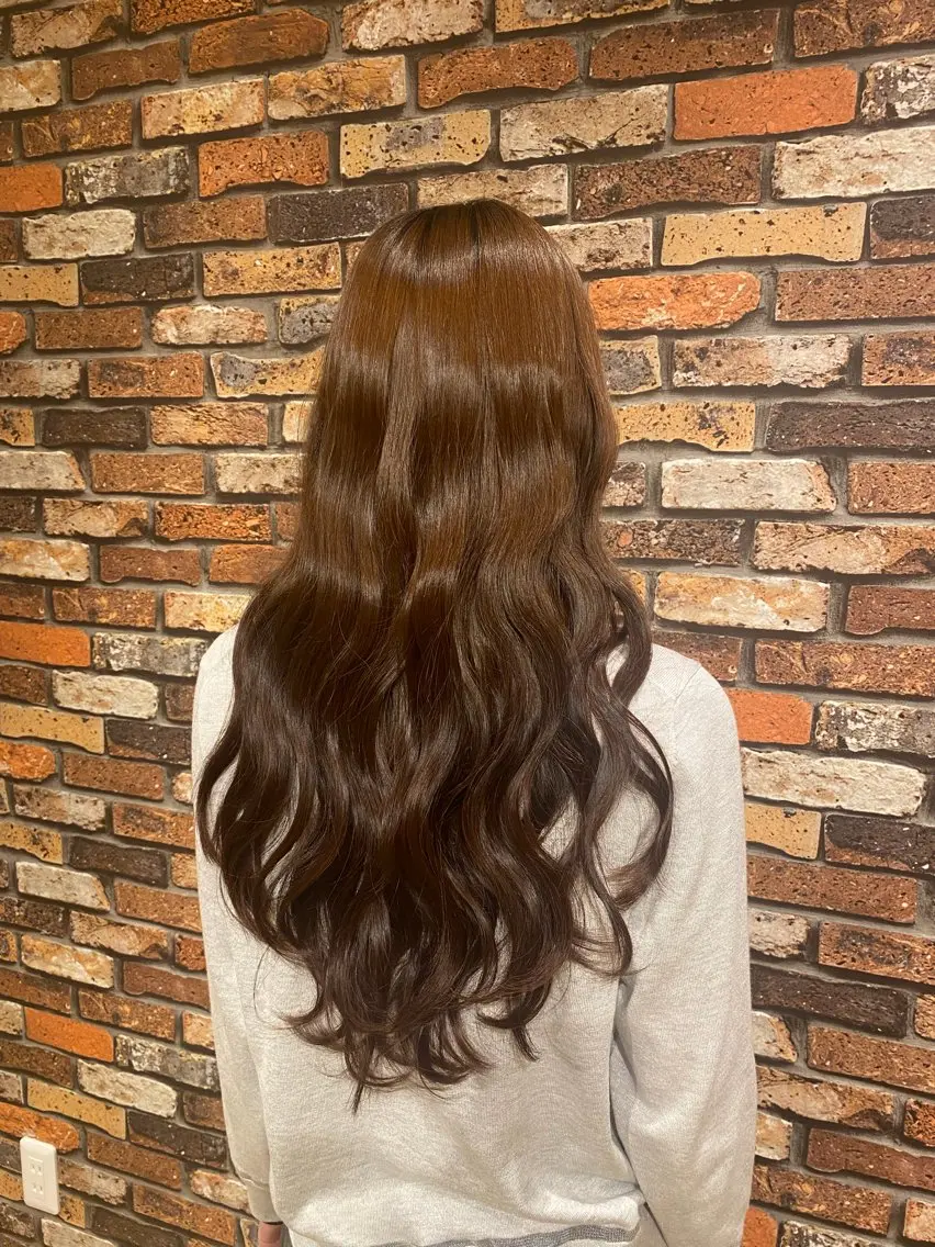 ロング ヘアカラー トリートメント 💎ツヤ髪ストレート カラー💎かのんのヘアスタイル