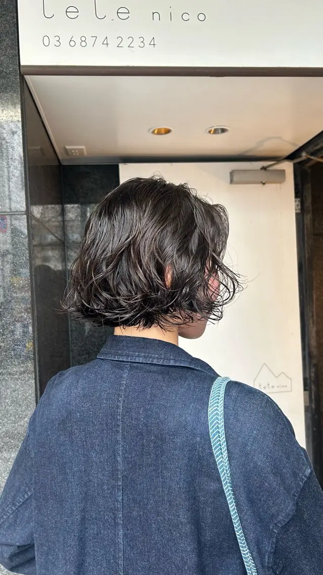 ショート パーマ ボブ トリートメント ニュアンスパーマ カット パーマ トリートメント 🌿ボブ パーマ高橋啓太🌿のヘアスタイル