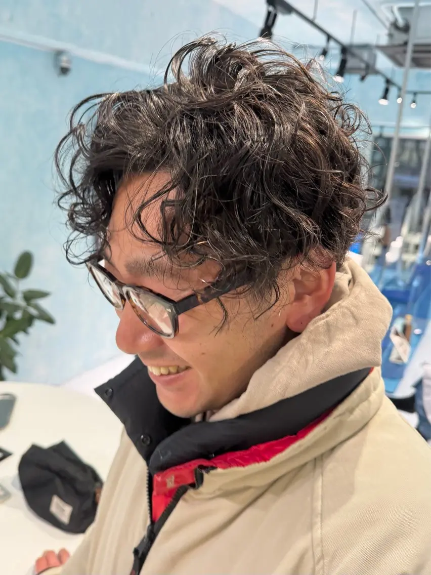ショート パーマ カット パーマ AMITYメンズ特化 ASUMIのヘアスタイル