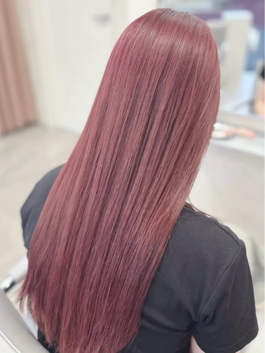 ロング カラー ブリーチ ラベンダーカラー ラベンダーピンク ピンクカラー 髪質改善 カット ヘアカラー トリートメント uniqueKOBE /MAYUKAのヘアスタイル