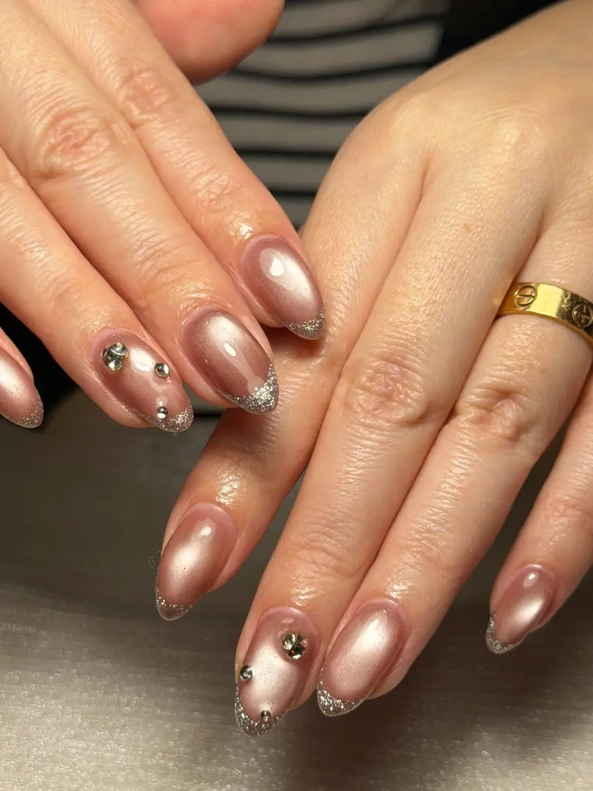 ネイル フレンチネイル ラメ(グリッター) ハンドネイル Nail Salon Anのネイルデザイン