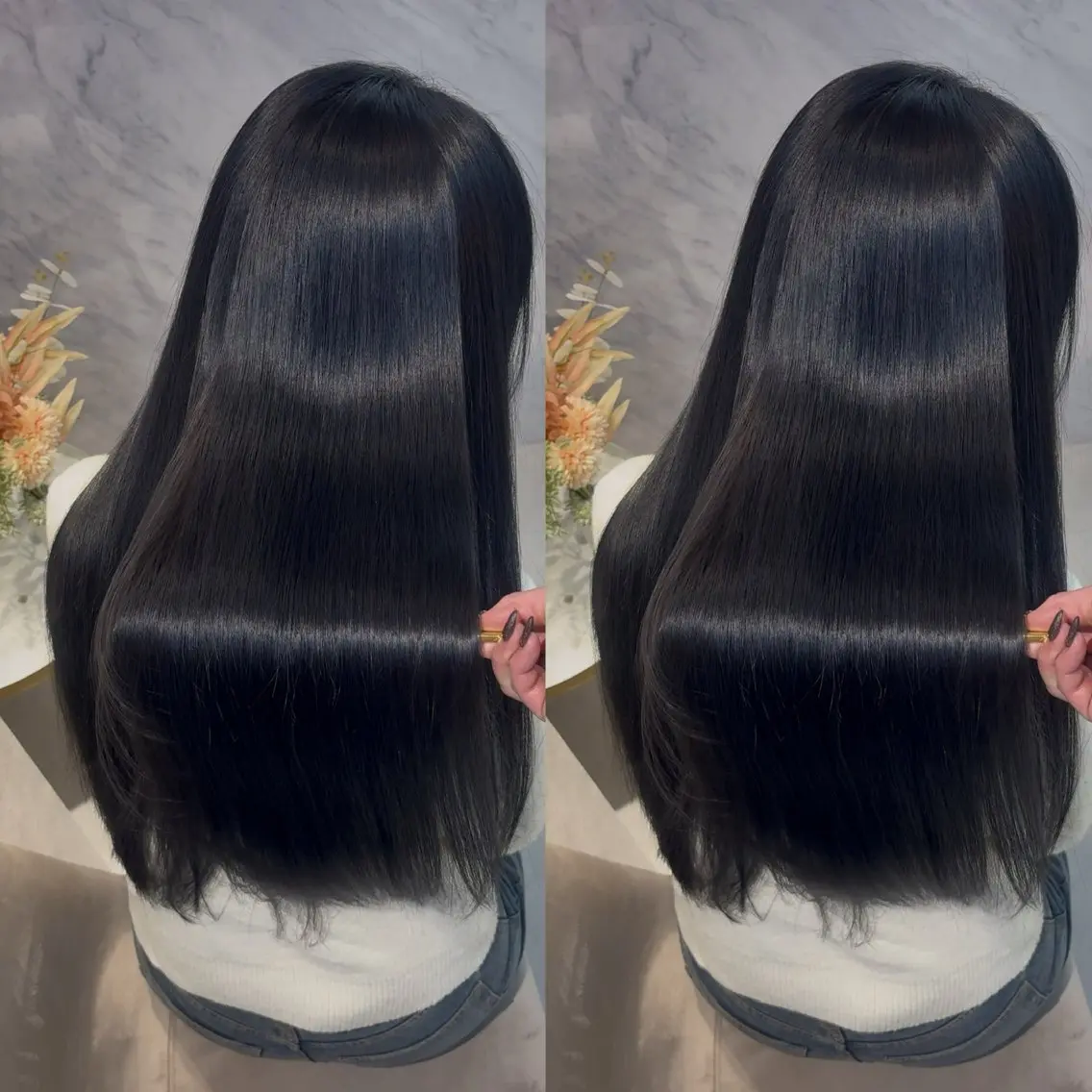 ロング カット ヘアカラー 縮毛矯正 トリートメント 今話題の艶髪矯正 美艶カラー/FUKAのヘアスタイル