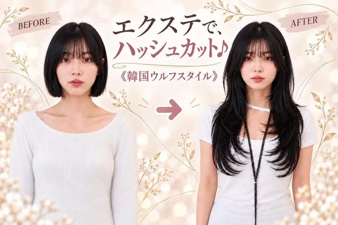 ロング カット ヘアカラー エクステ XI-ON NAO /久留米プルエクステのヘアスタイル