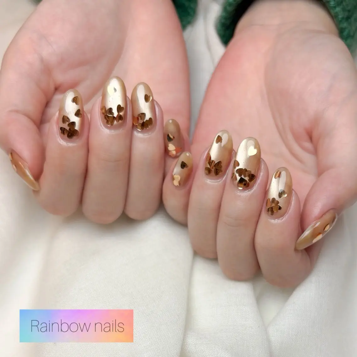 ネイル ハンドネイル Rainbow nailsくろちゃんのネイルデザイン