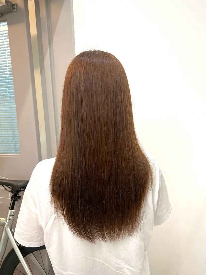ロング カラー ブリーチ ブラウンカラー ブリーチなしカラー ヘアカラー Ami ケアブリーチ/表参道のヘアスタイル