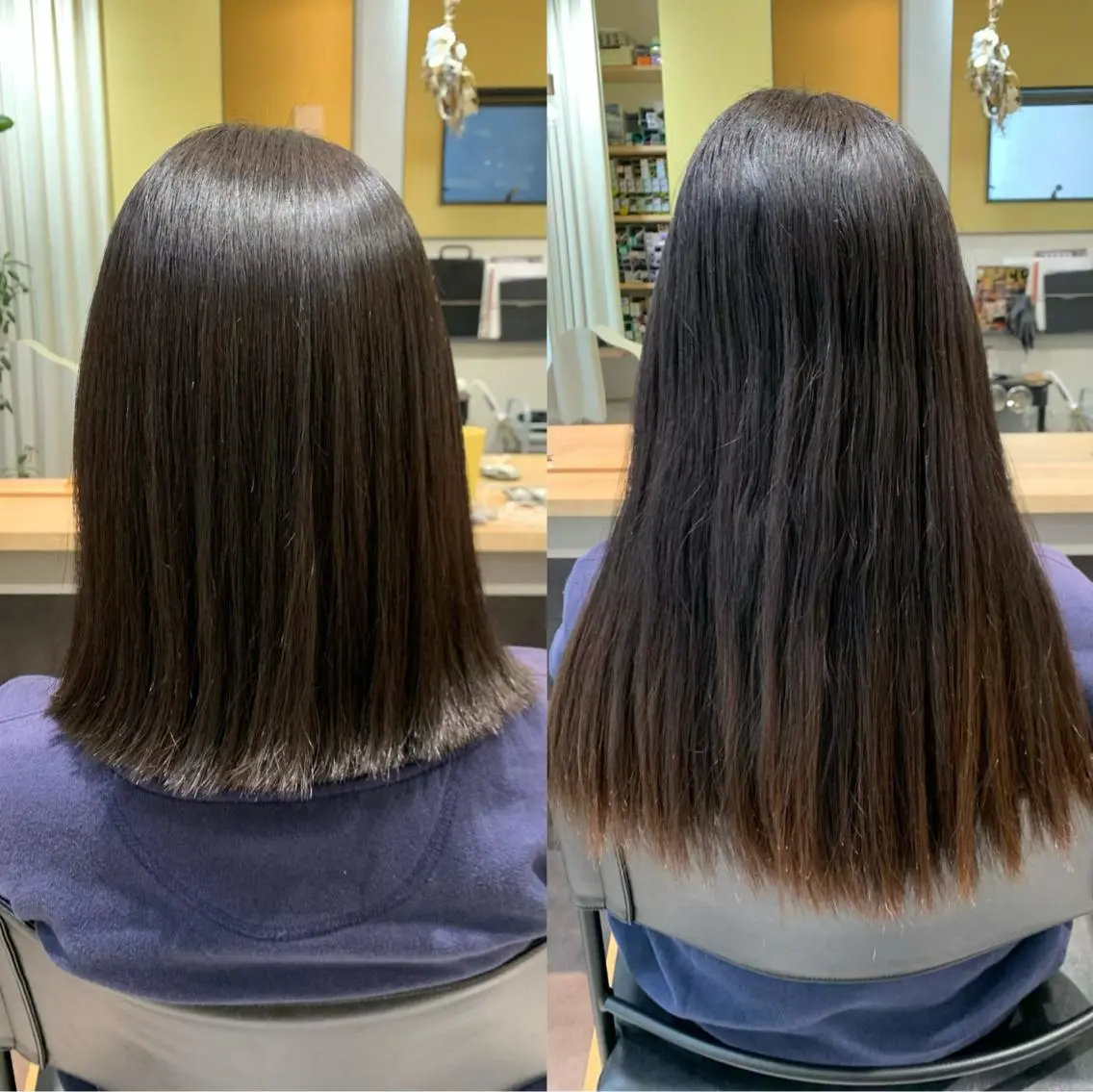 ミディアム パーマ カット 縮毛矯正 トリートメント hubhair レイヤー/透明感のヘアスタイル