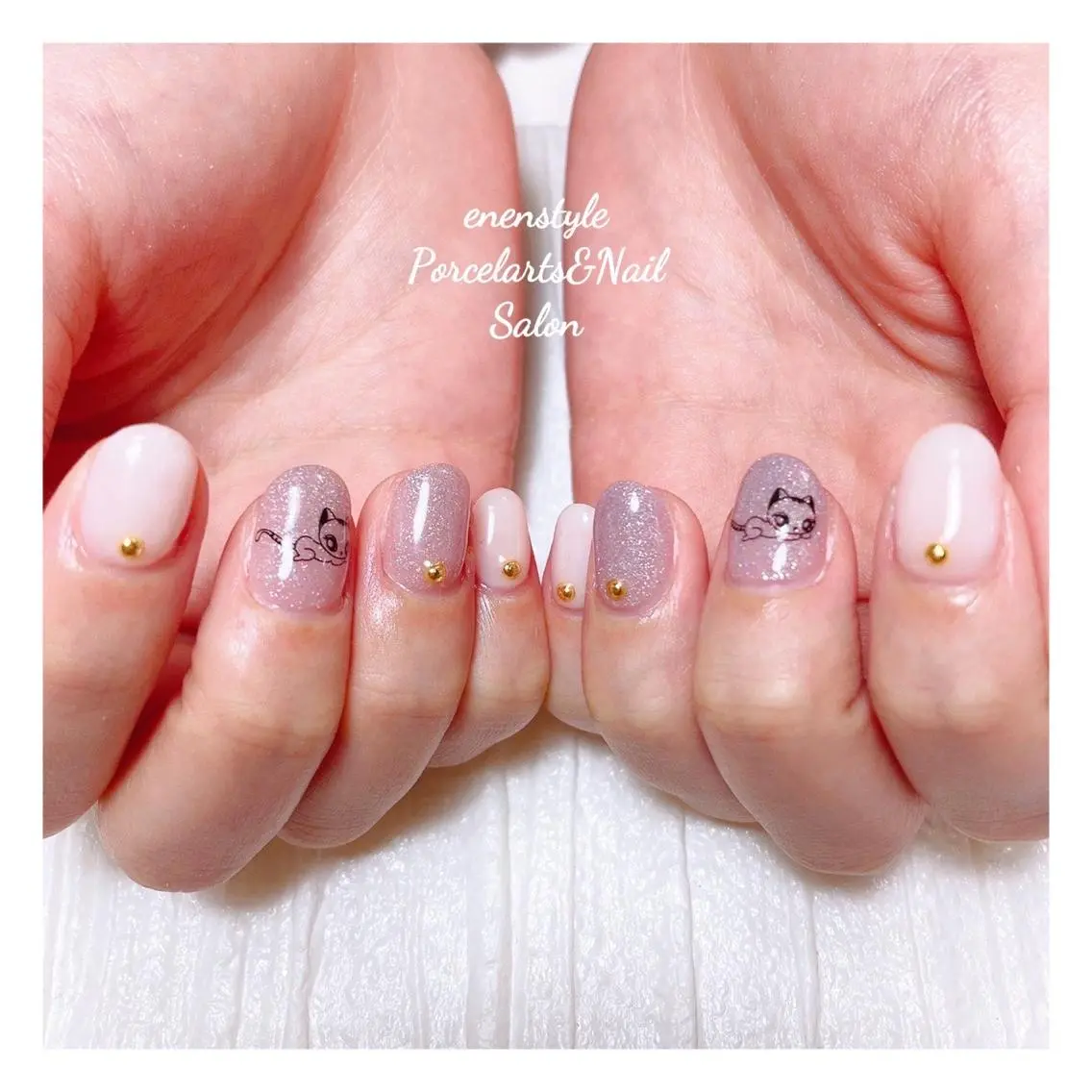 ミディアム ネイル 🐾enen style 🐾のネイルデザイン
