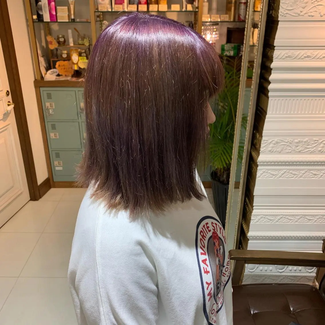 ミディアム アッシュ パープルカラー ヘアカラー 👑満足度1000% 重村 春奈👑のヘアスタイル