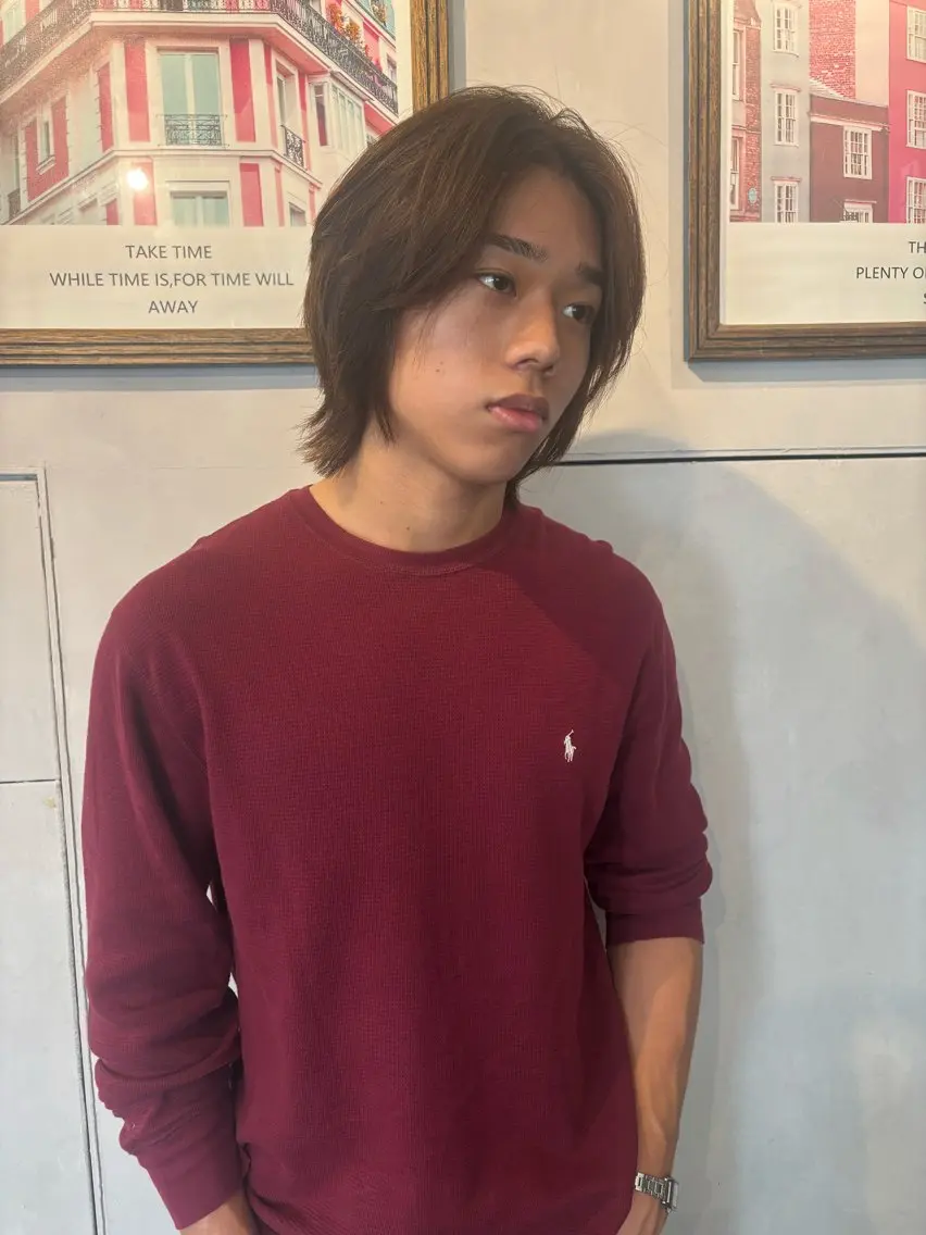 ミディアム カット ヘアカラー トリートメント 浅沼 伸昌のヘアスタイル