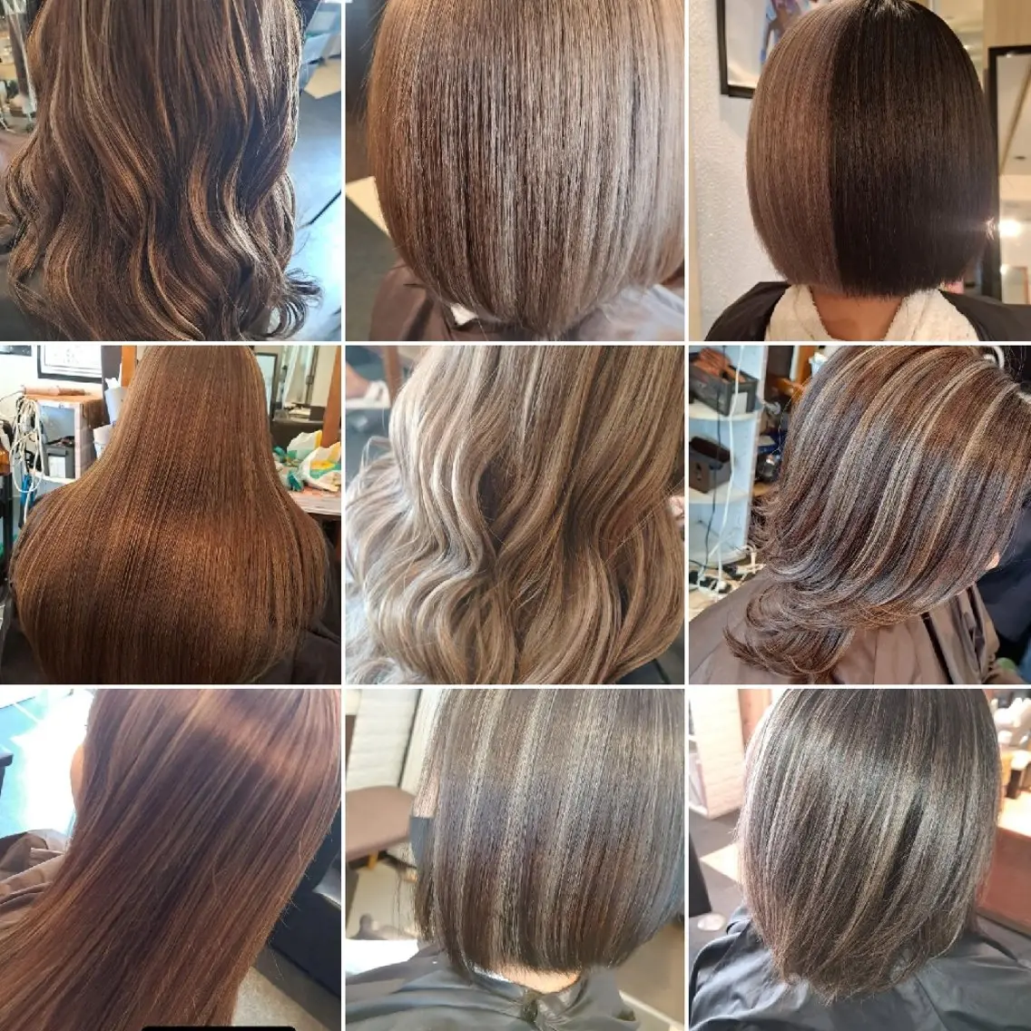 カラー グラッド ヘアーのヘアスタイル