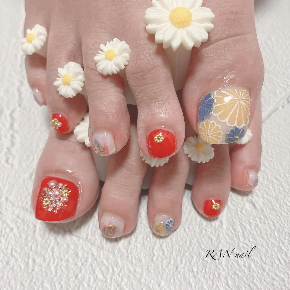 ネイル 成人式 冬ネイル ハンドネイル フットネイル RAN nailのネイルデザイン