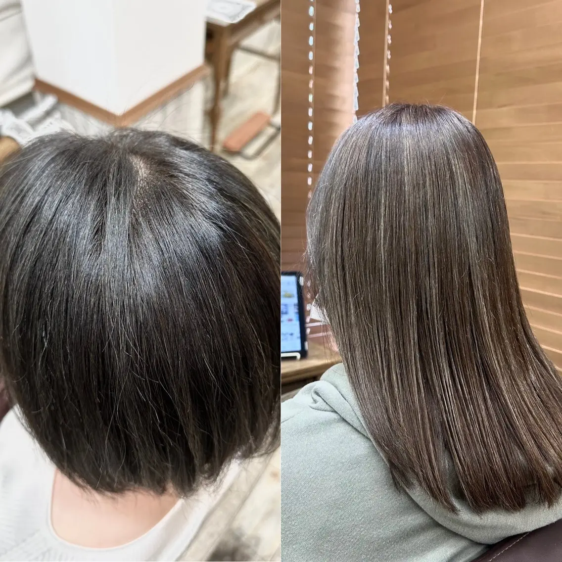 セミロング 髪質改善個室サロン' 白髪ぼかし・縮毛矯正のヘアスタイル