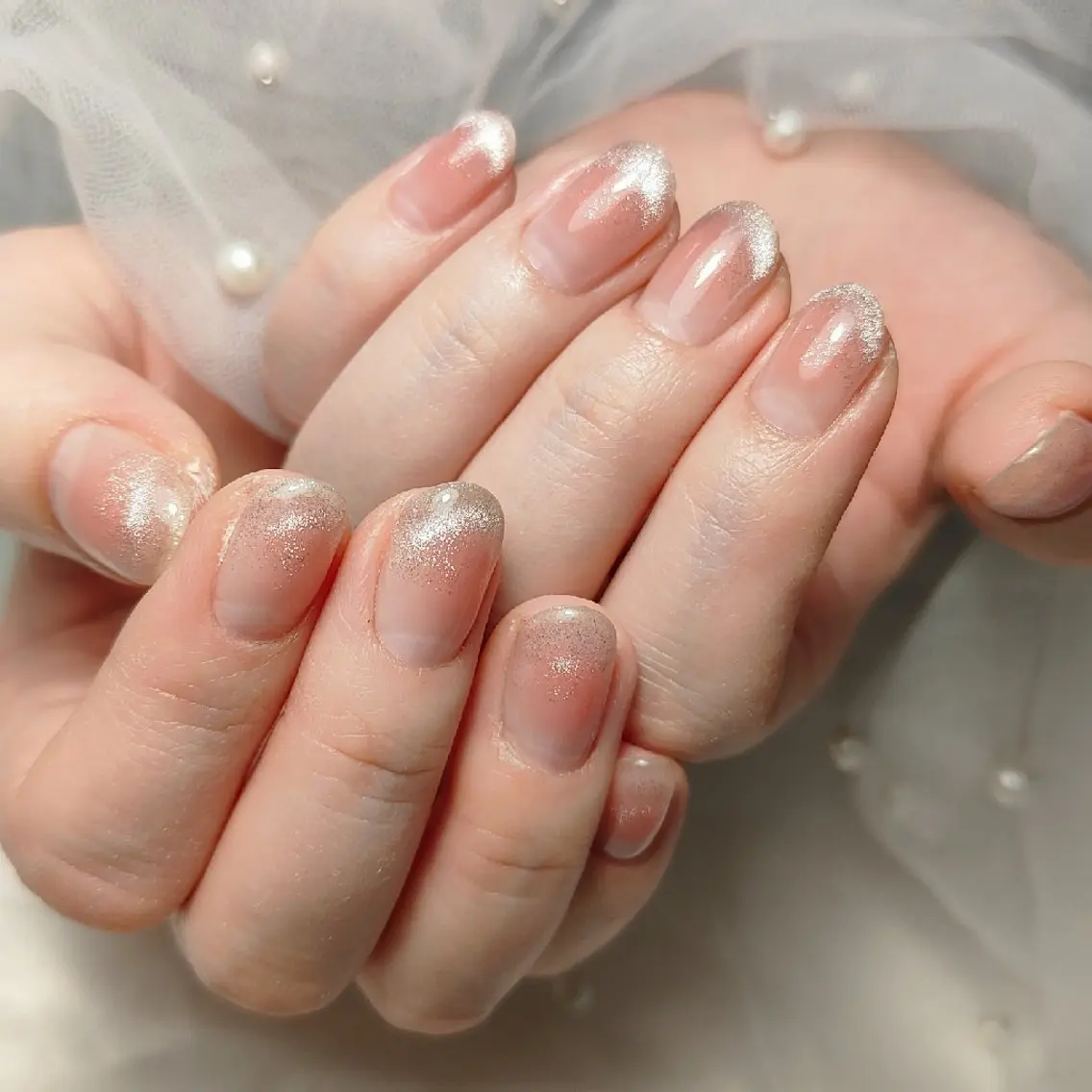 ネイル チークネイル フレンチネイル マグネットネイル マグネットフレンチ ハンドネイル yuru calon nailのネイルデザイン
