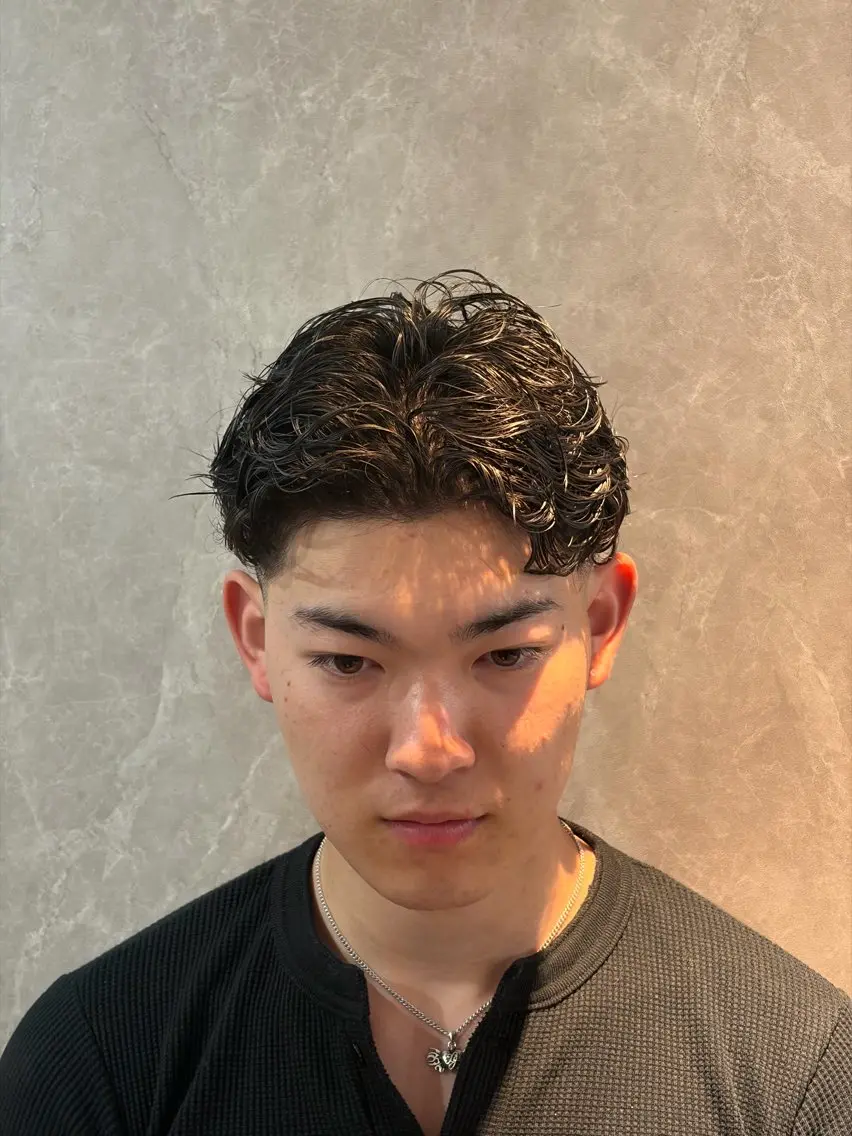 ミディアム パーマ メンズ 高橋 怜玖/仙台/長町のヘアスタイル