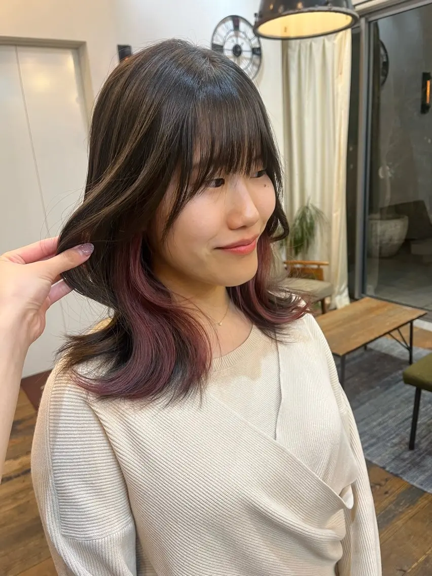 カラー インナーカラー ヘアカラー トリートメント 東茉央/レディース パーマ🧸銀座のヘアスタイル