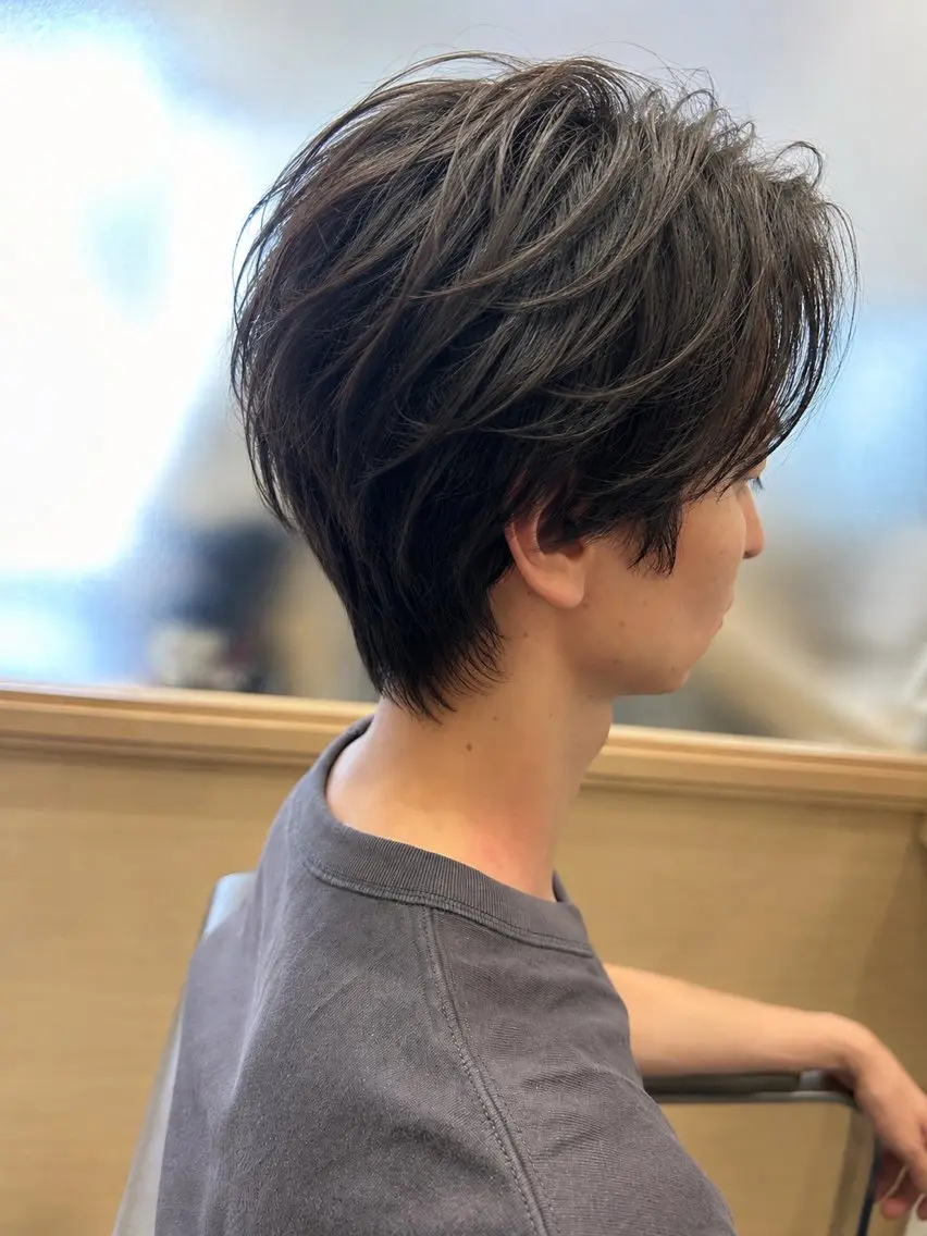 ショート メンズ メンズパーマ カット ヘッドスパ 久木原 ゆりのヘアスタイル
