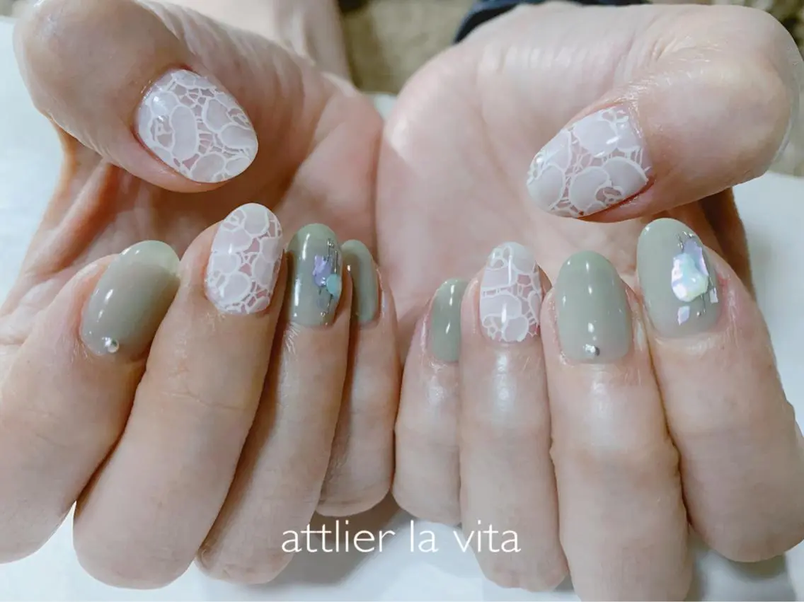 ネイル アートネイル レース ハンドネイル lavita. mimuraのネイルデザイン