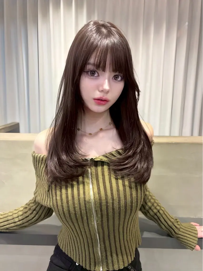 ロング 韓国風ヘア ロング 似合わせカット votan lilleyのヘアスタイル