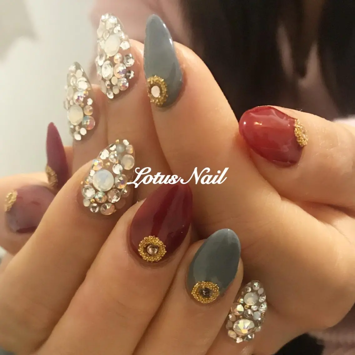 ネイル 長さ出し Lotus Nailのネイルデザイン