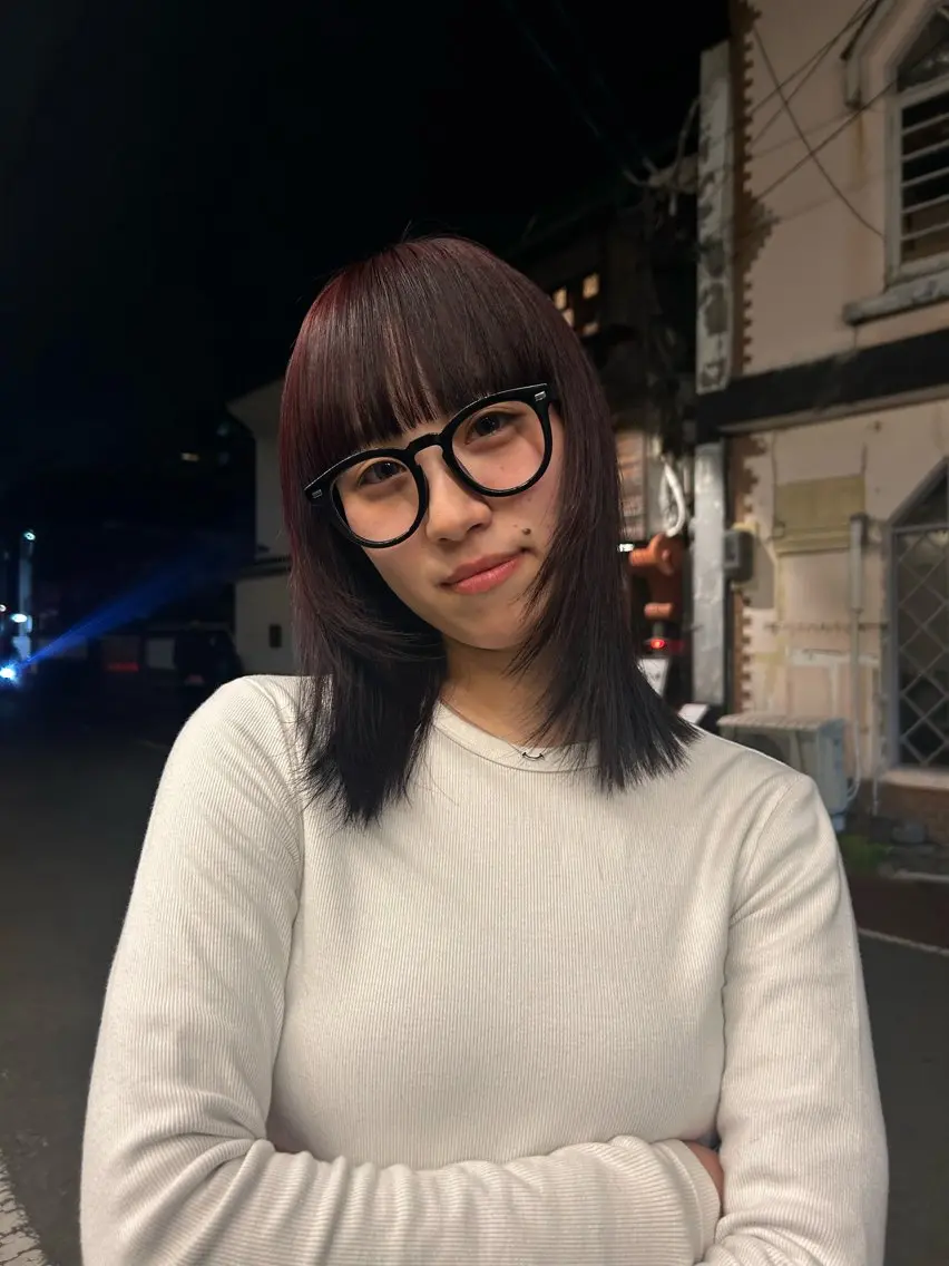 前髪ストレートの写真