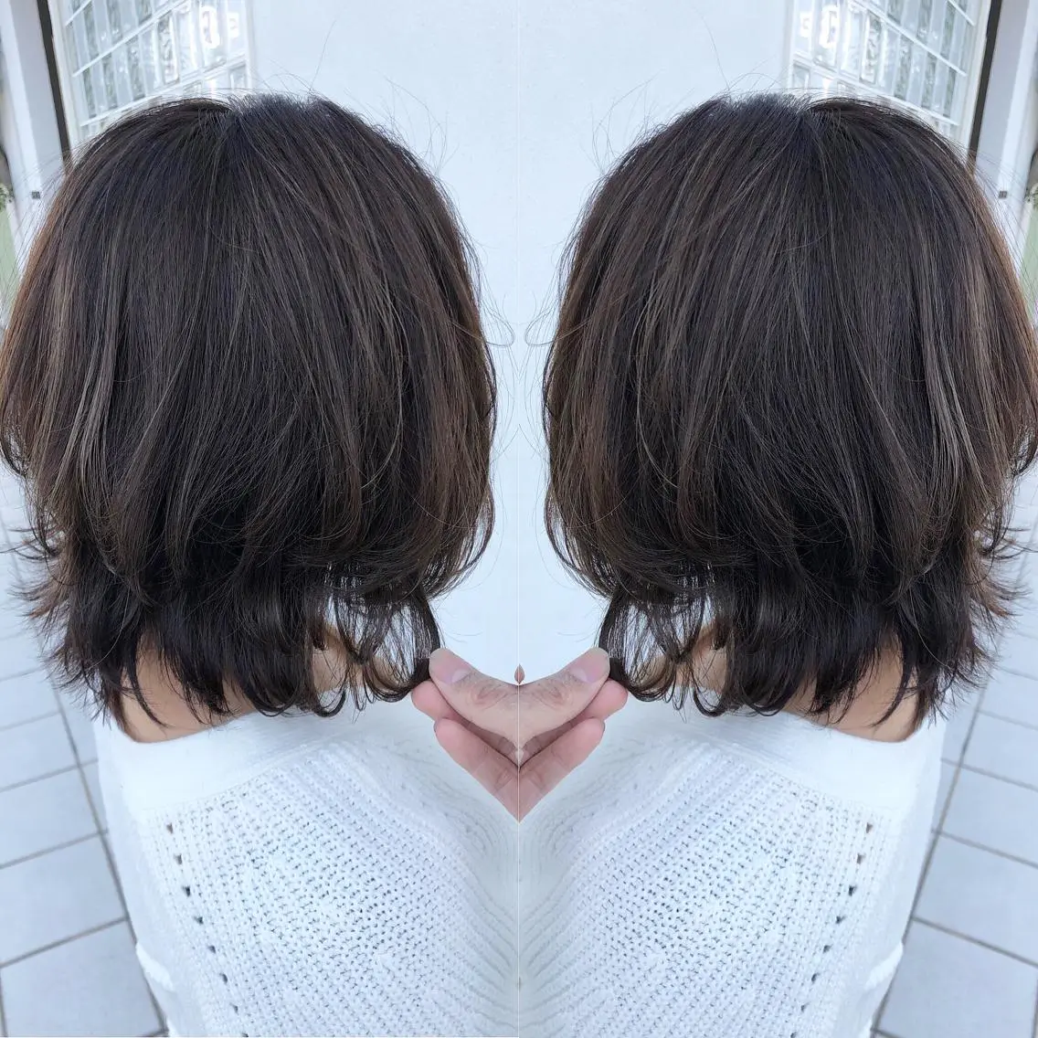 ミディアム カラー カット ヘアカラー トリートメント 具志 正太のヘアスタイル